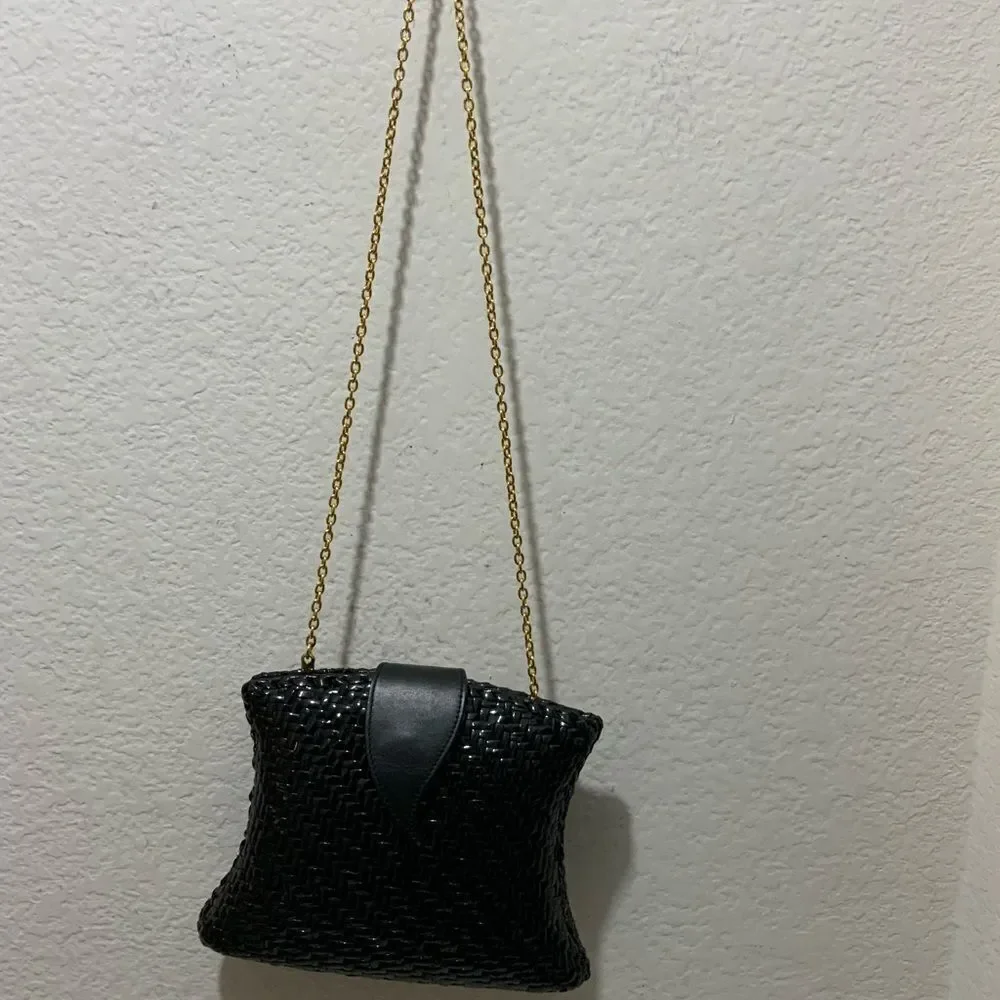 Impulse by SHARIF Leather & PVC Handwoven Basket Weave gold chain